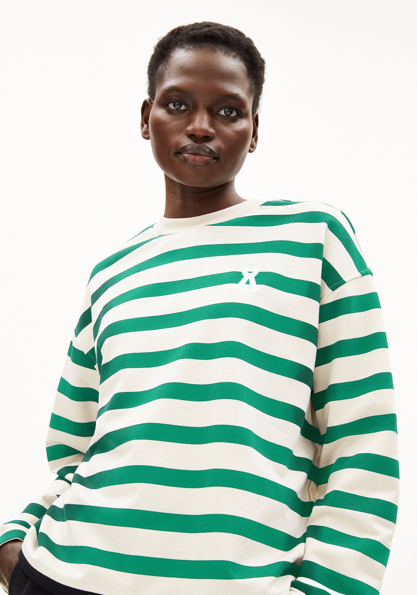 Frankaa Iconic Bold Sweater - Undyed/Emerald Green