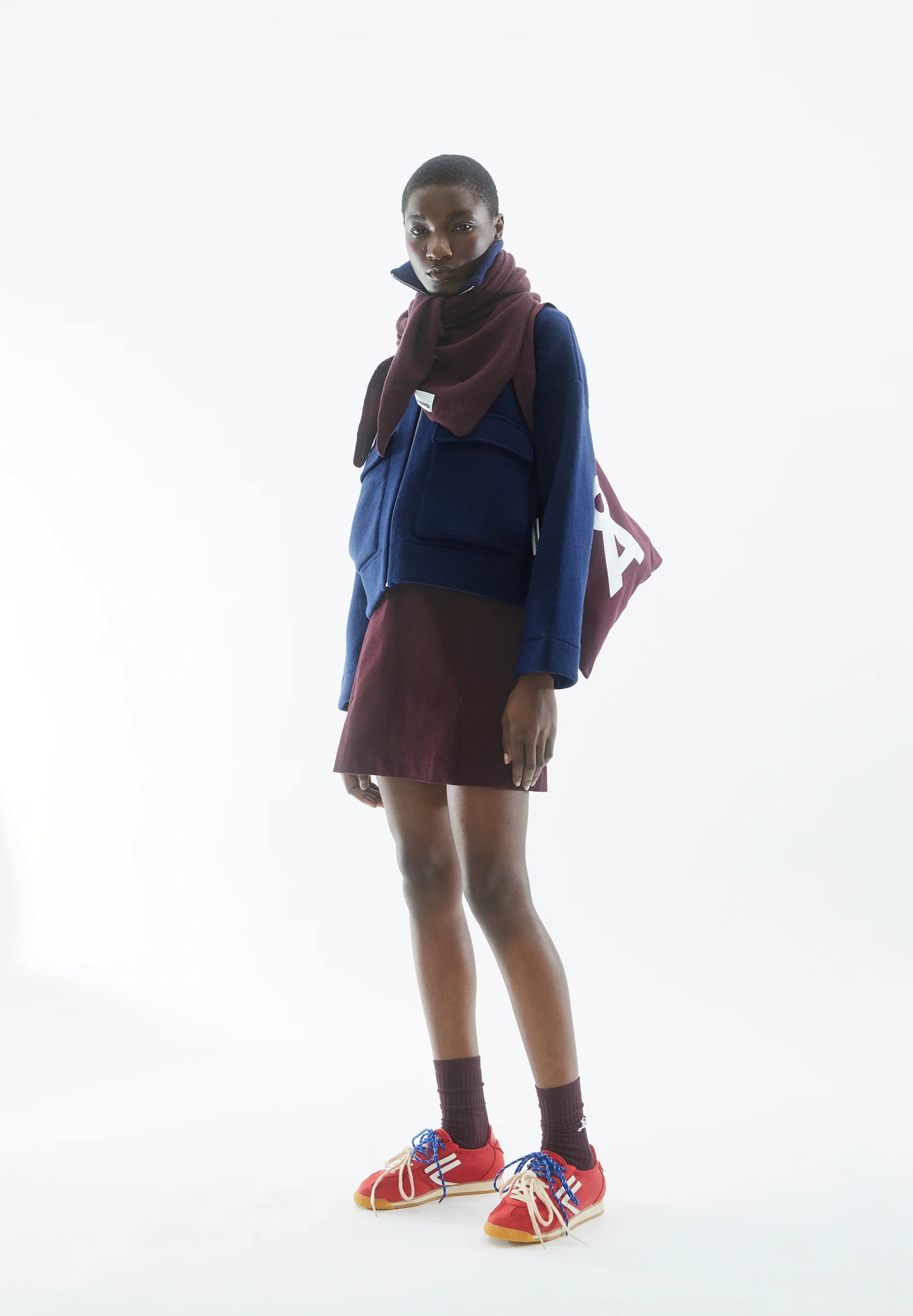 Zalaiaa Corduroy Skirt - Dark Cranberry