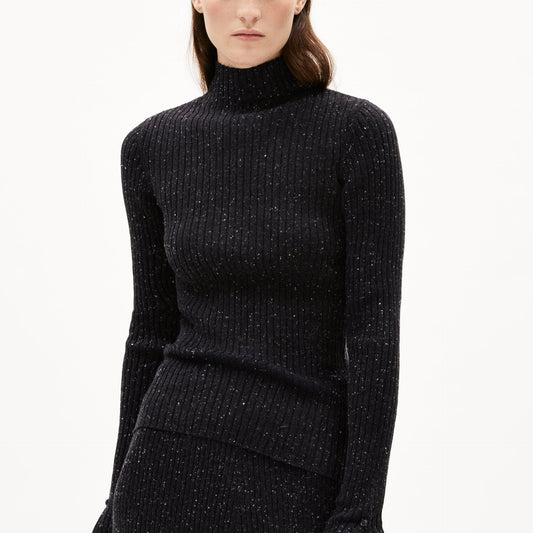 Tweed Longsleeve Alaania - Oatmilk/Black