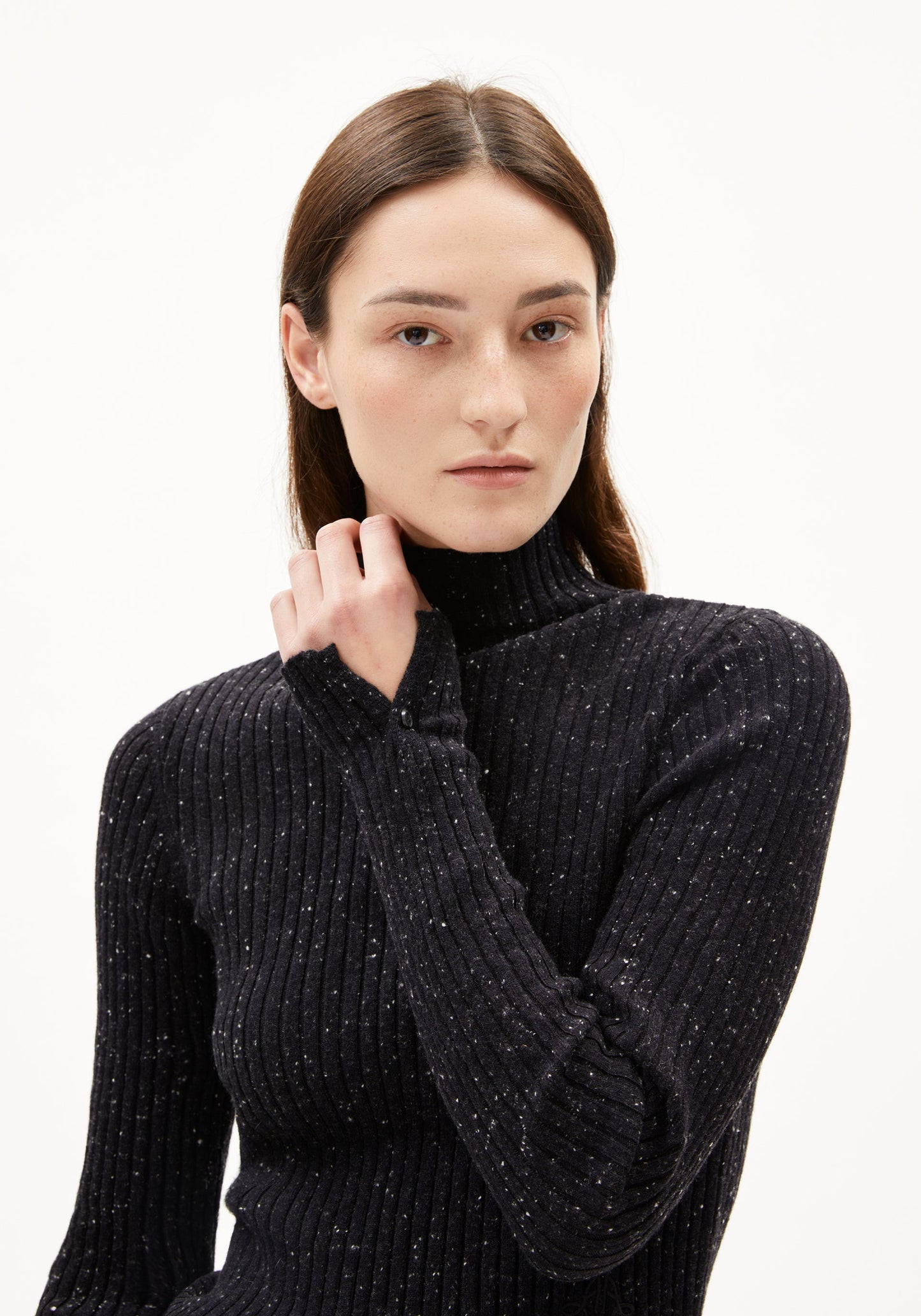 Tweed Longsleeve Alaania - Oatmilk/Black