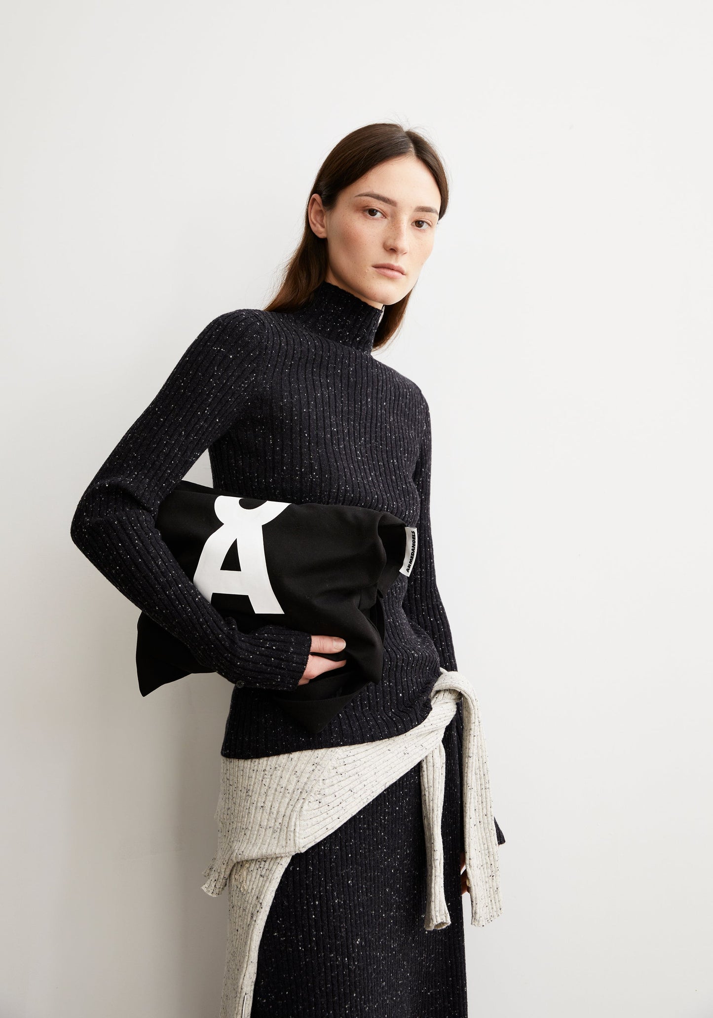 Tweed Longsleeve Alaania - Oatmilk/Black