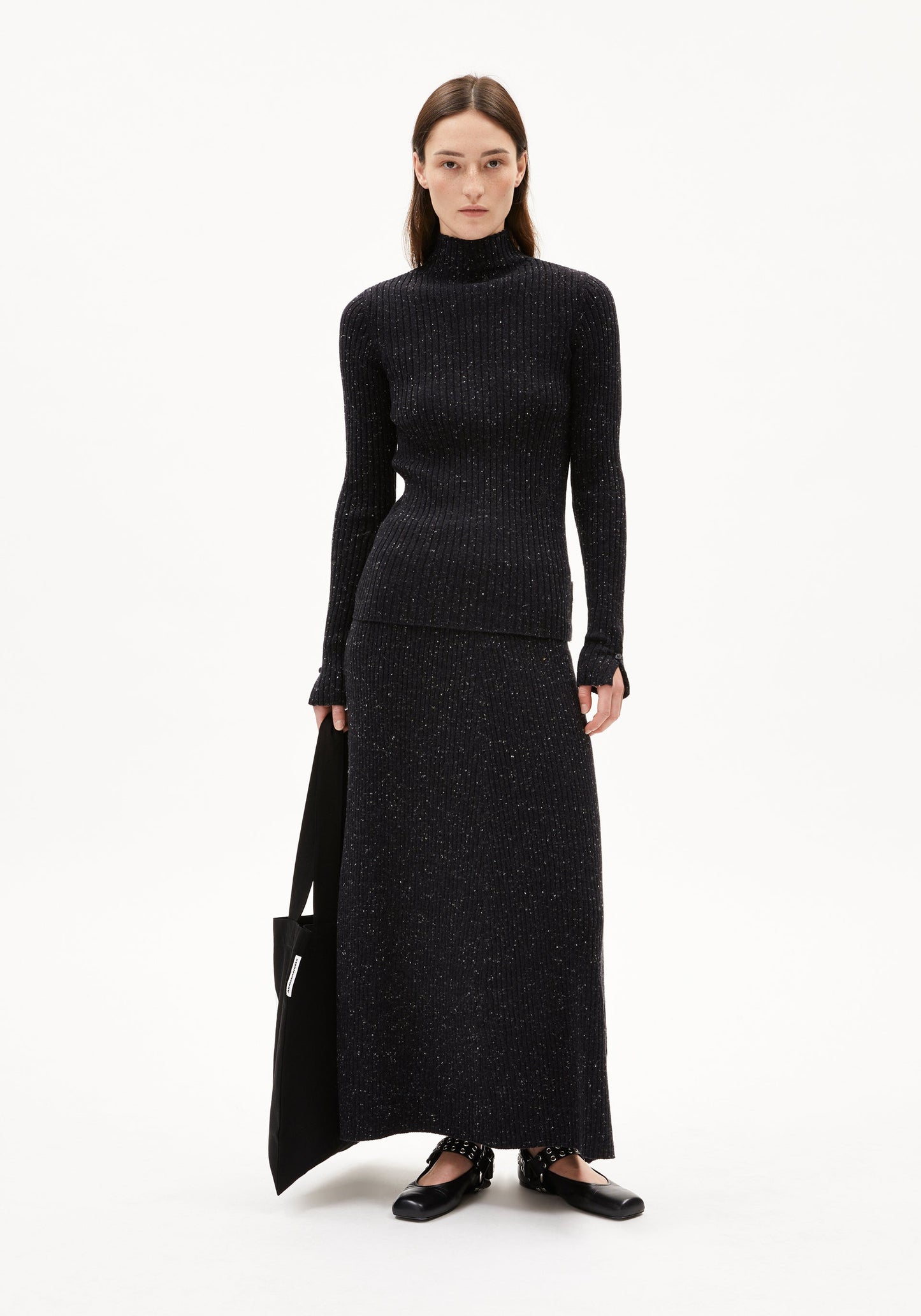 Tweed Longsleeve Alaania - Oatmilk/Black