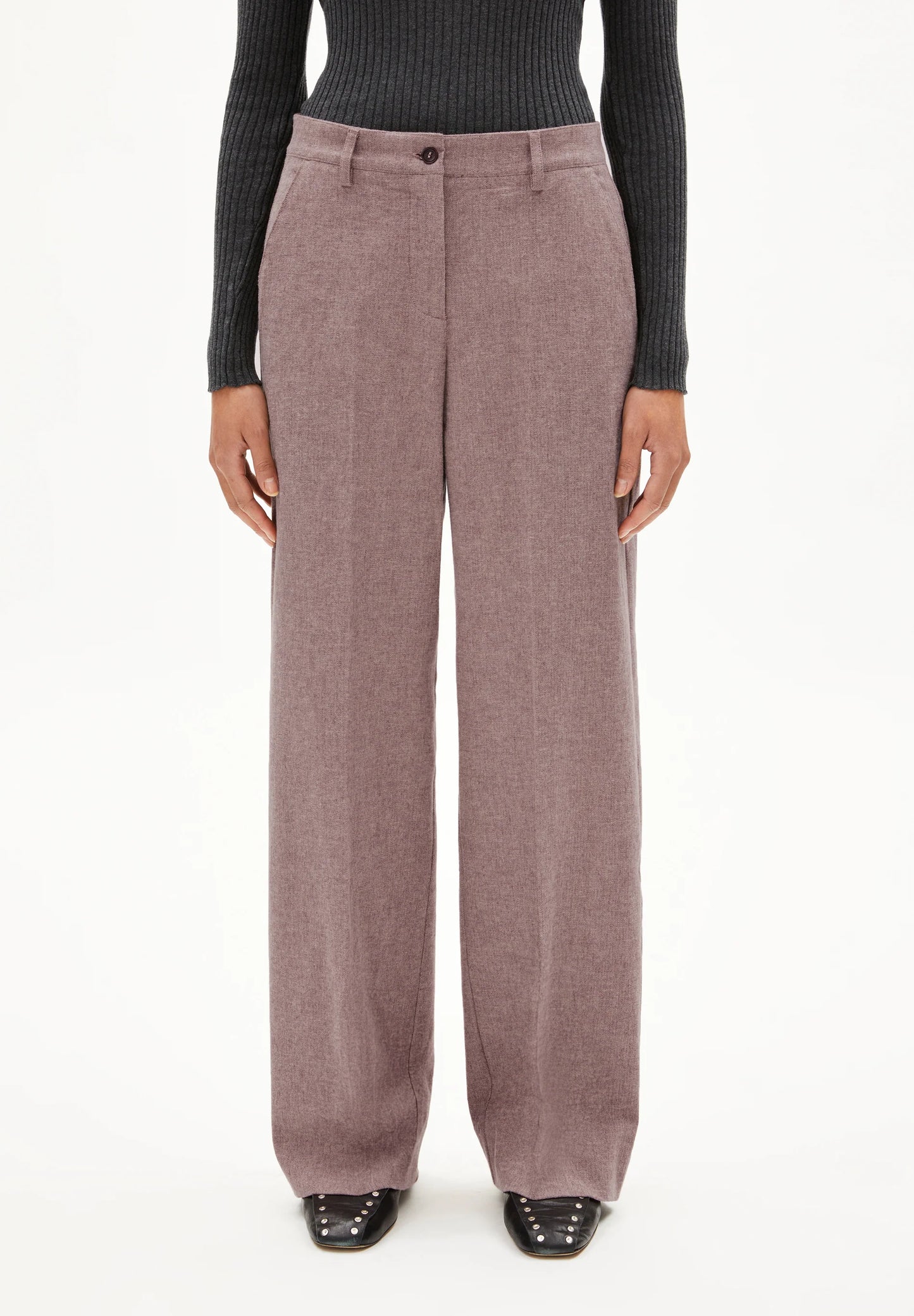 Leandraa Handaas Woven Pants - Pure/Dark Cranberry