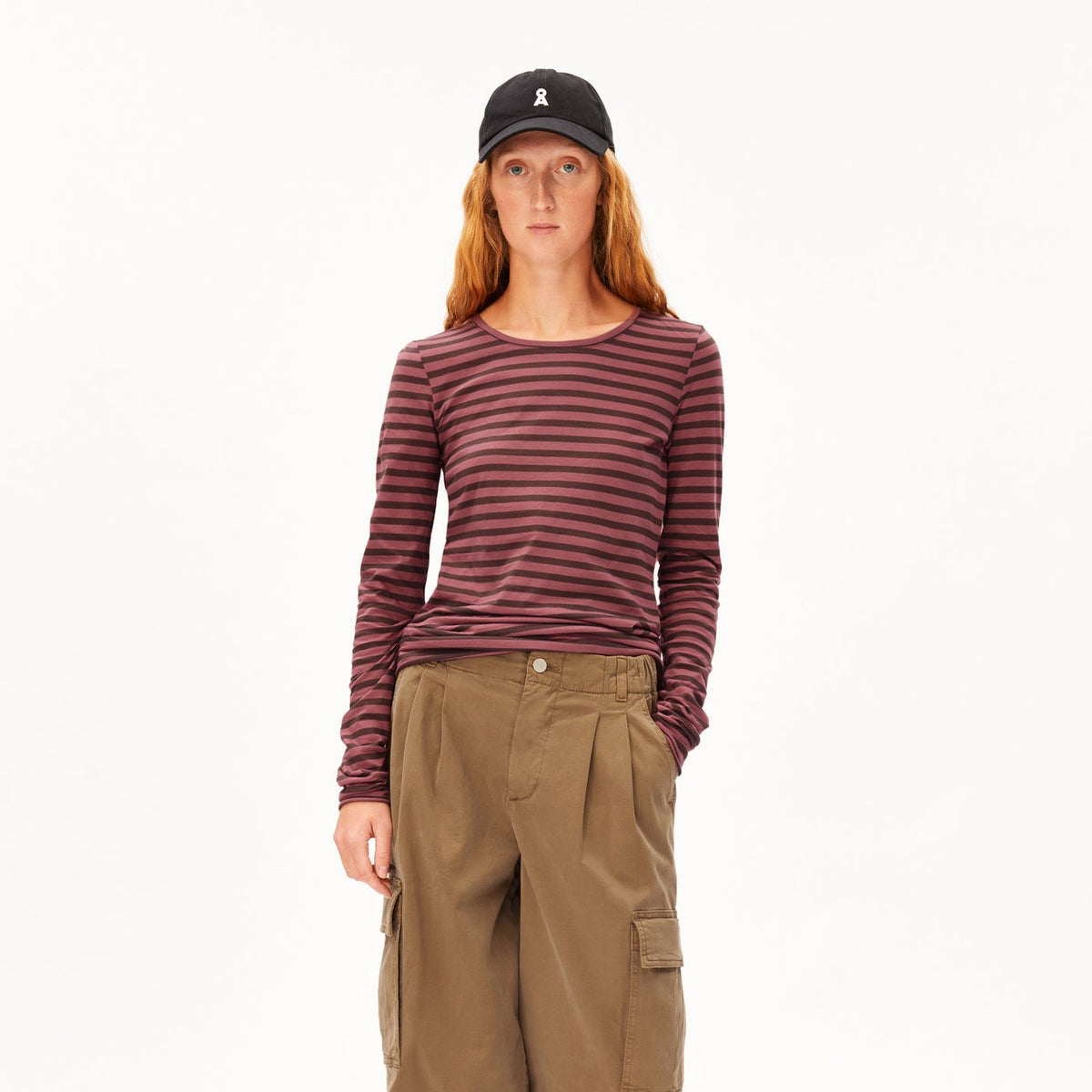 Einiaara Stripe Longsleeve - Claystone / Velvet Ember