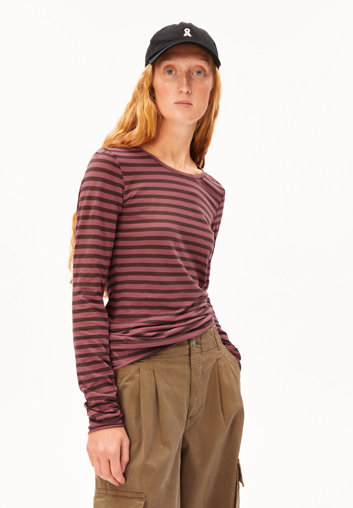 Einiaara Stripe Longsleeve - Claystone / Velvet Ember