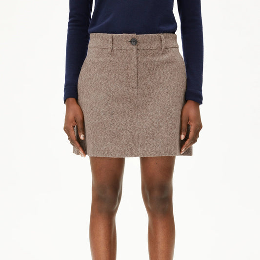 Hannaahla Tweed Woven Skirt - Pure/Walnut Cream