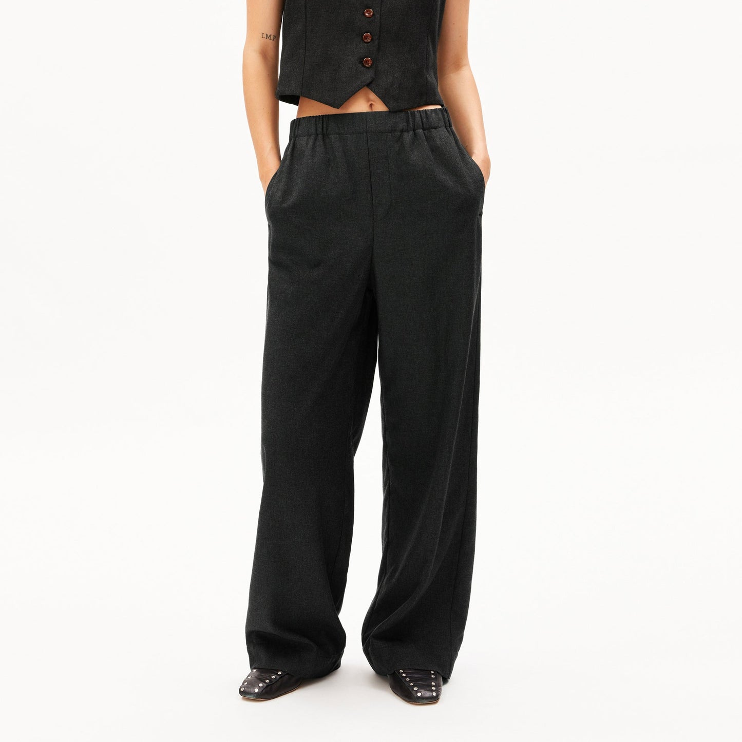 LAST ONE in M - Jonvaalie Premium Mel Pants - Steel Melange