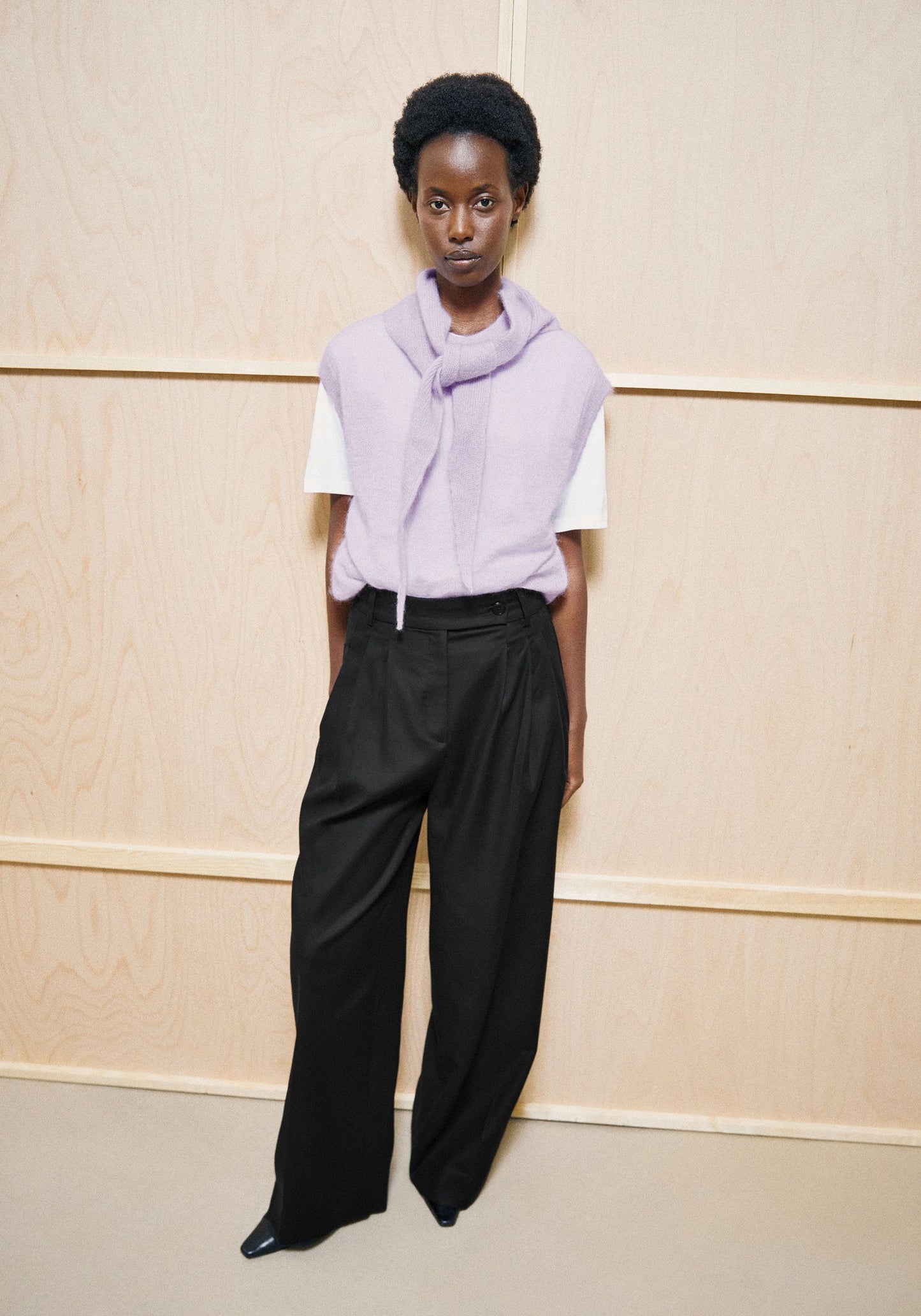 Mohair Blend Knit Vest - Moonlit Lilac