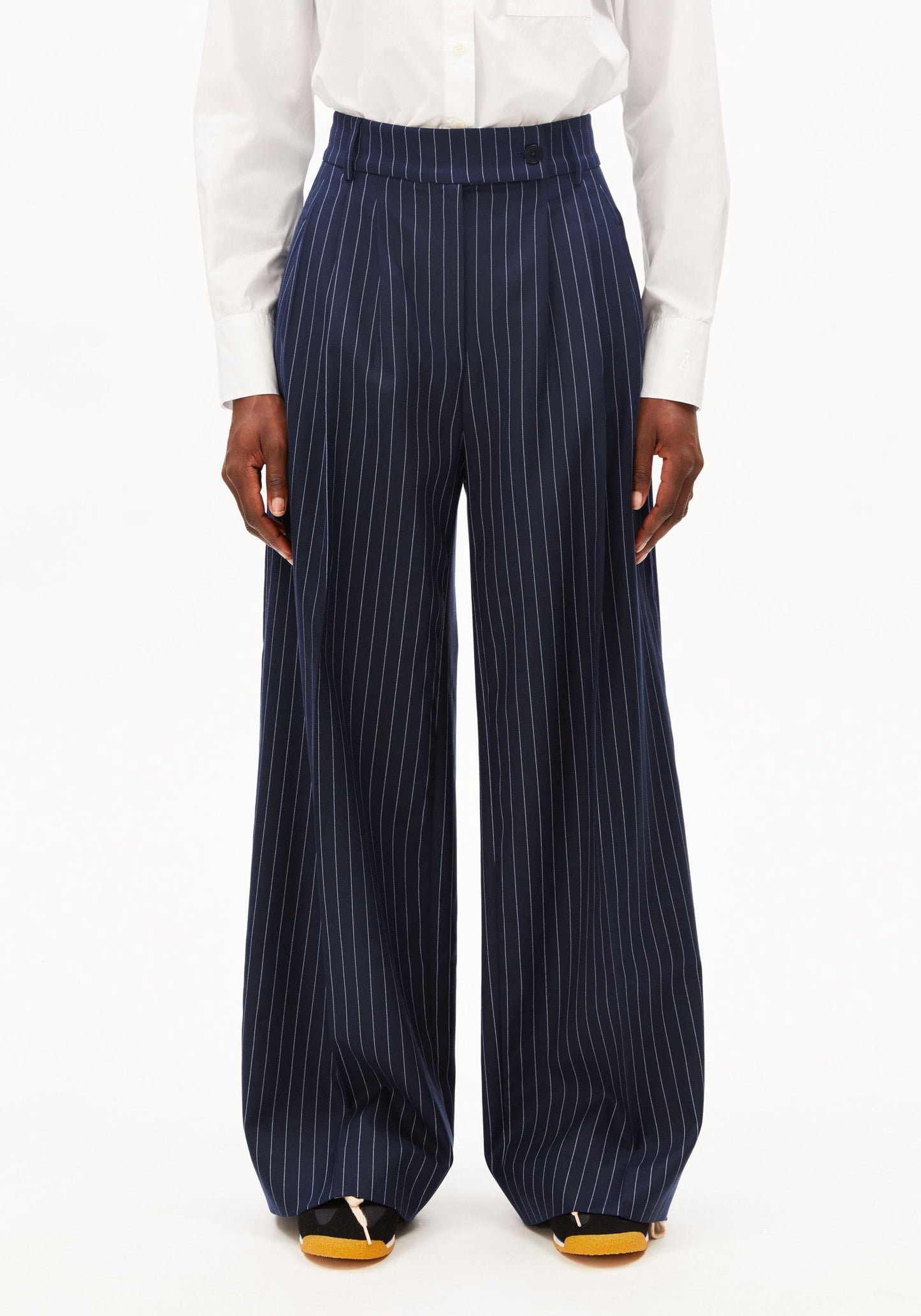 Kaayua Pinstripe Pants - Night Sky/White