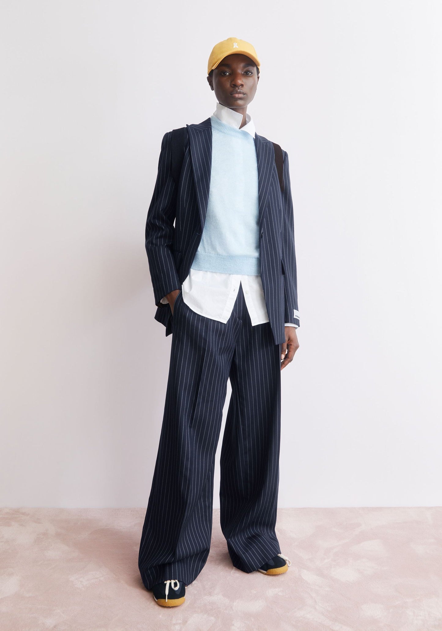 Kaayua Pinstripe Pants - Night Sky/White