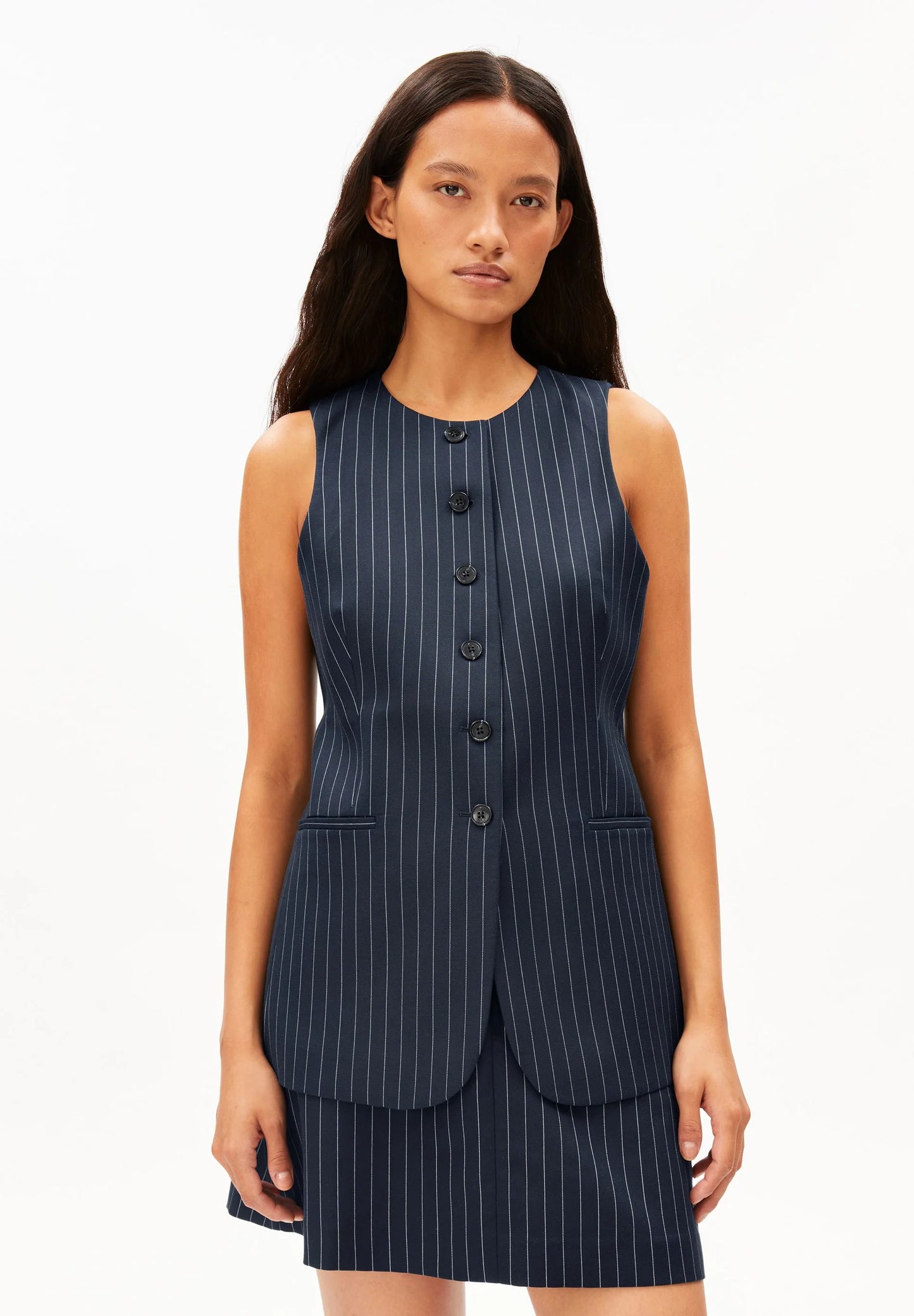 Long Vest - Pinstripe