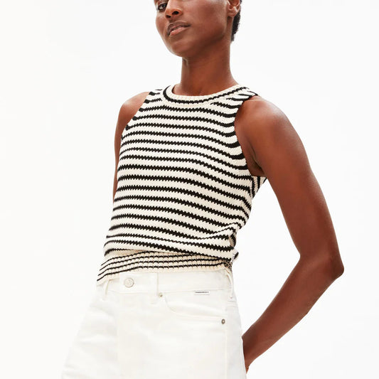 Striped Knit Top - Black/Undyed