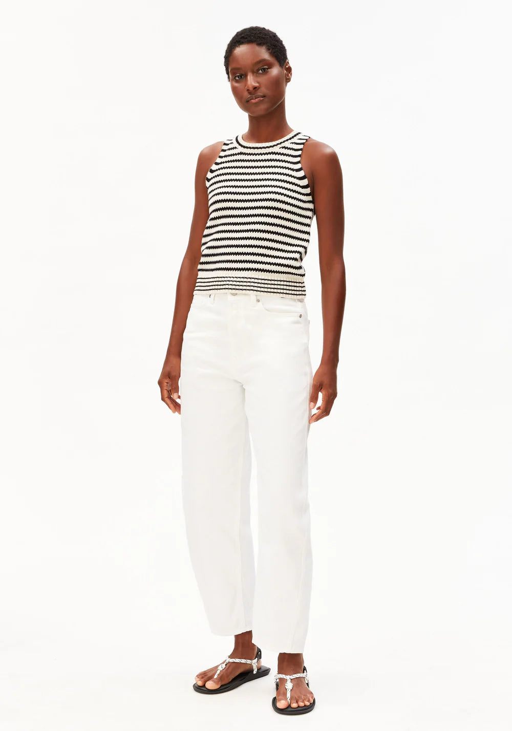 Striped Knit Top - Black/Undyed