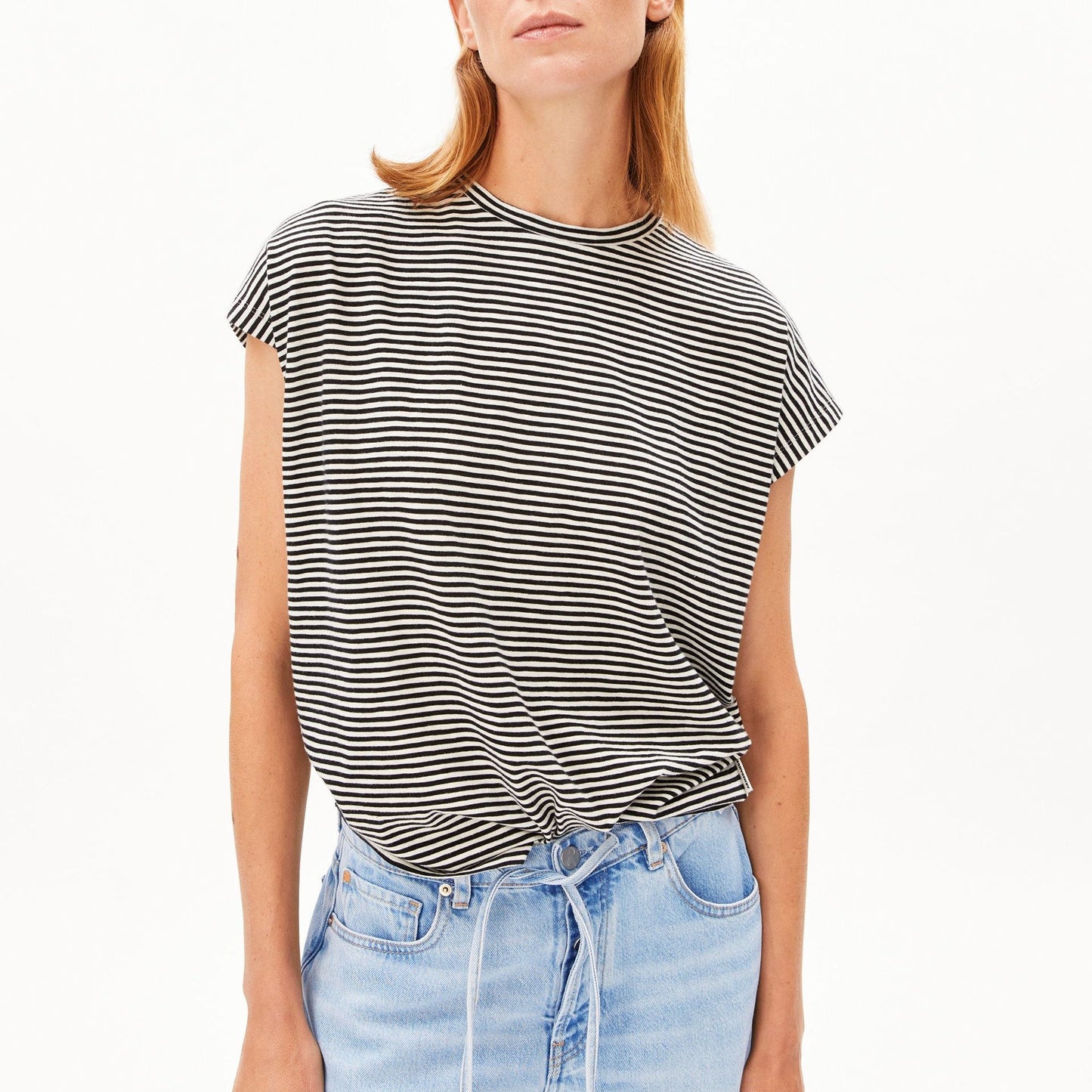 Slub Jersey Stripe T-Shirt - Black/Oatmilk