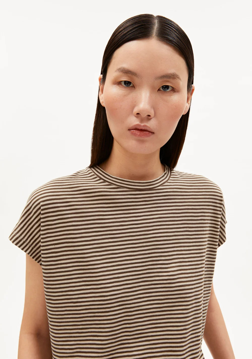 Slub Jersey Stripe T-Shirt - Sand Stone/Dried Palm