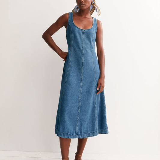 Denim Midi Dress - Muscari
