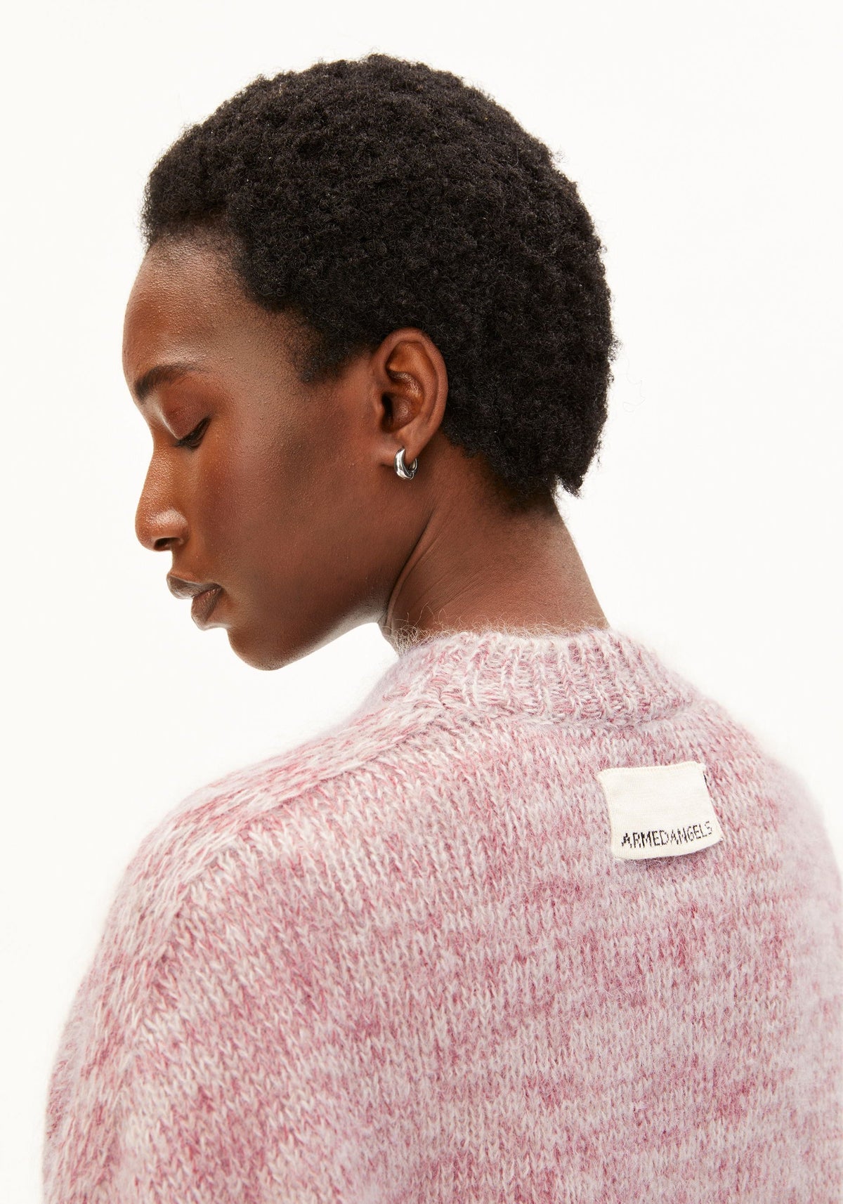 Mouliné Brushed Knit Sweater - Velvet Ember/Oatmilk
