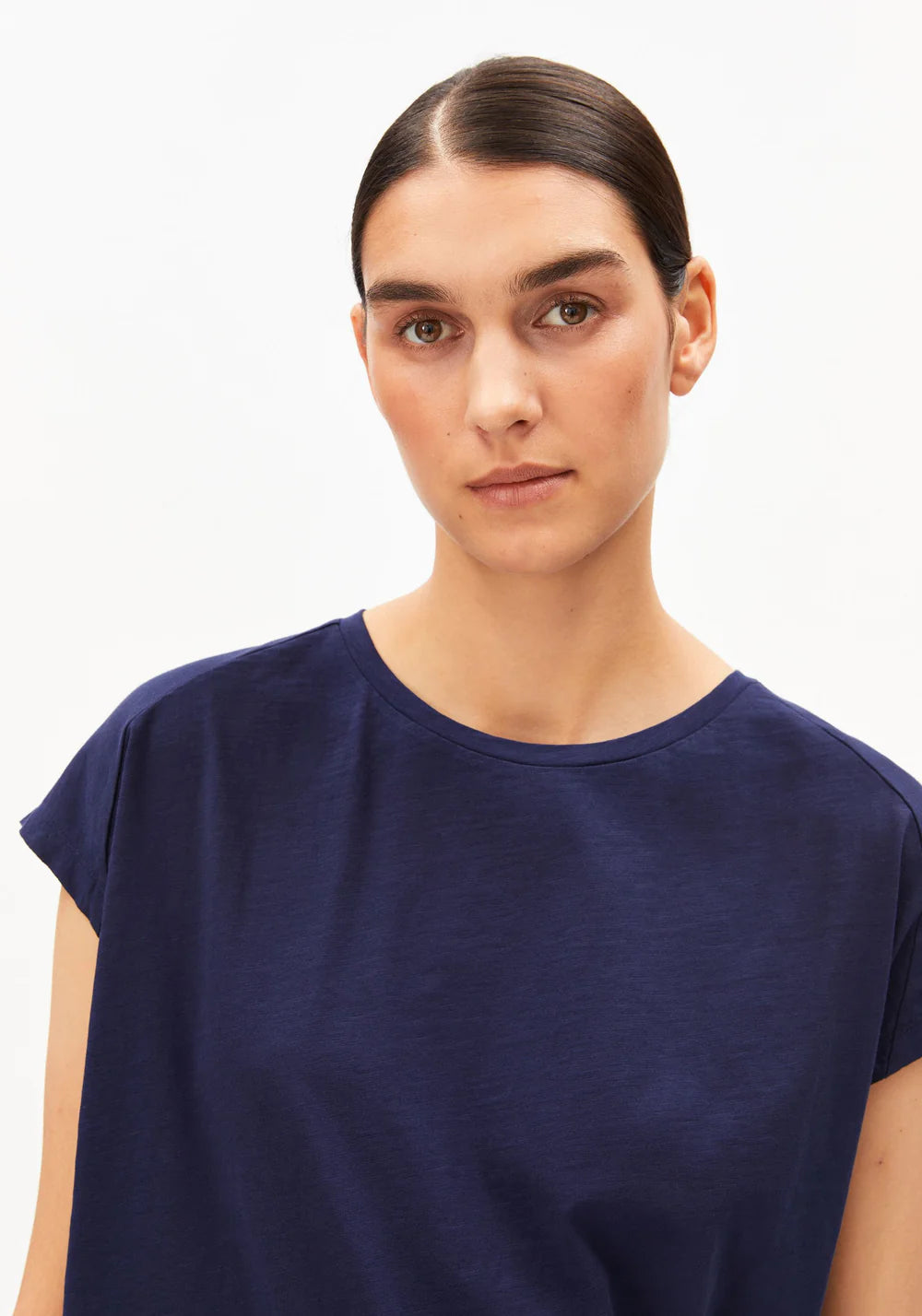 LAST ONE IN XL - Slub Jersey Stripe T-Shirt - Tinted Navy
