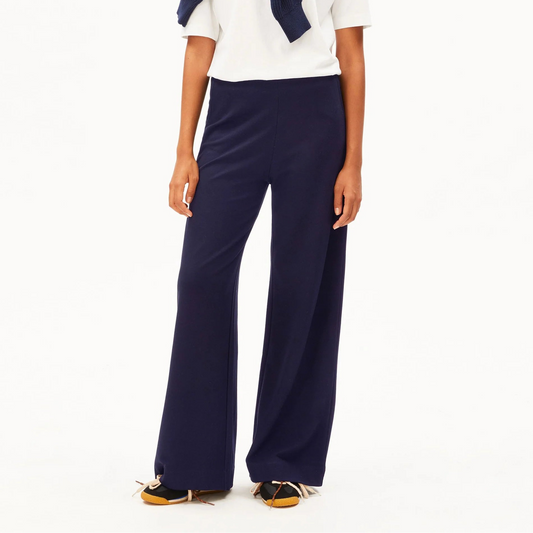 Jerseu Wide Leg Pants -  Tinted Navy