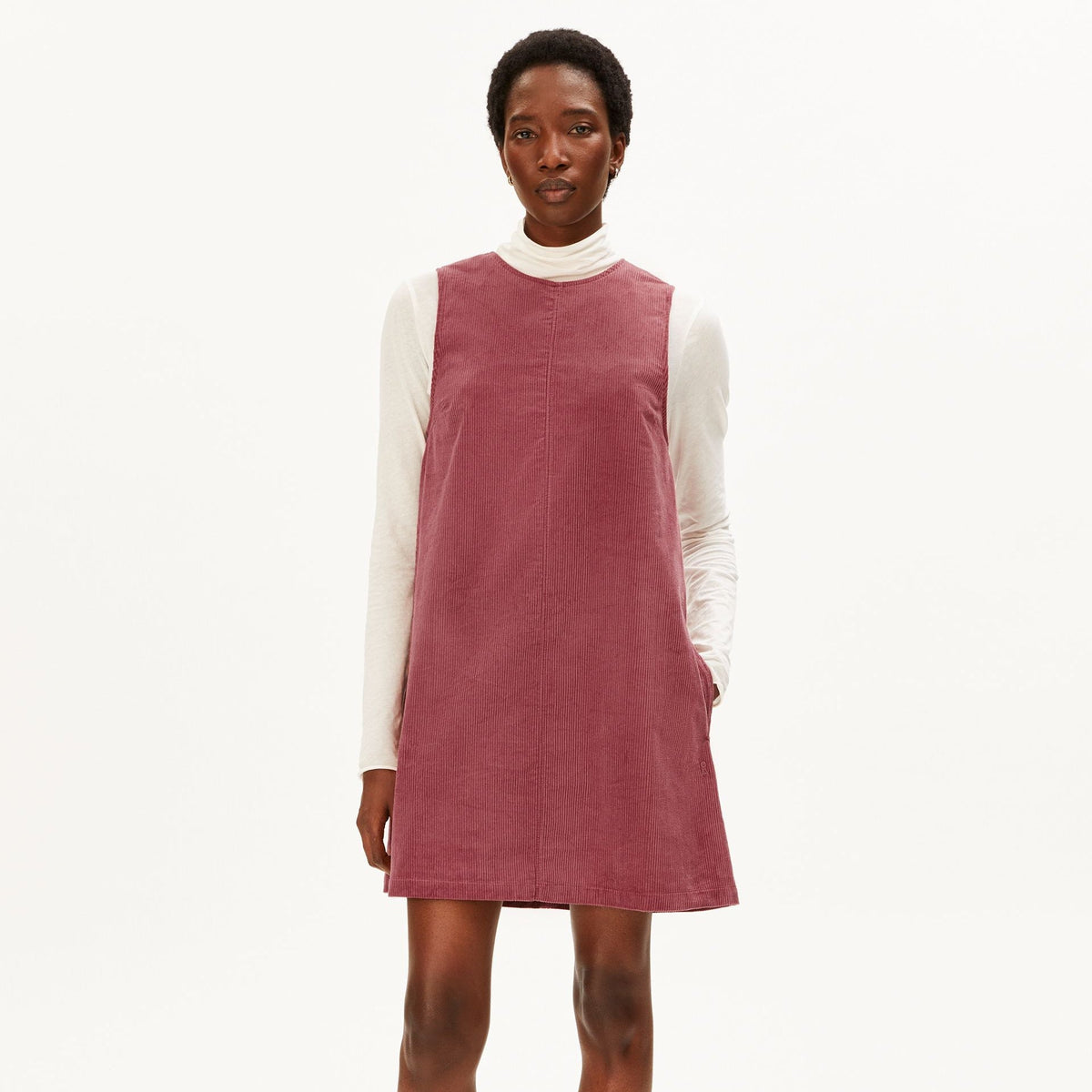 Corduroy Mini Dress - Velvet Ember