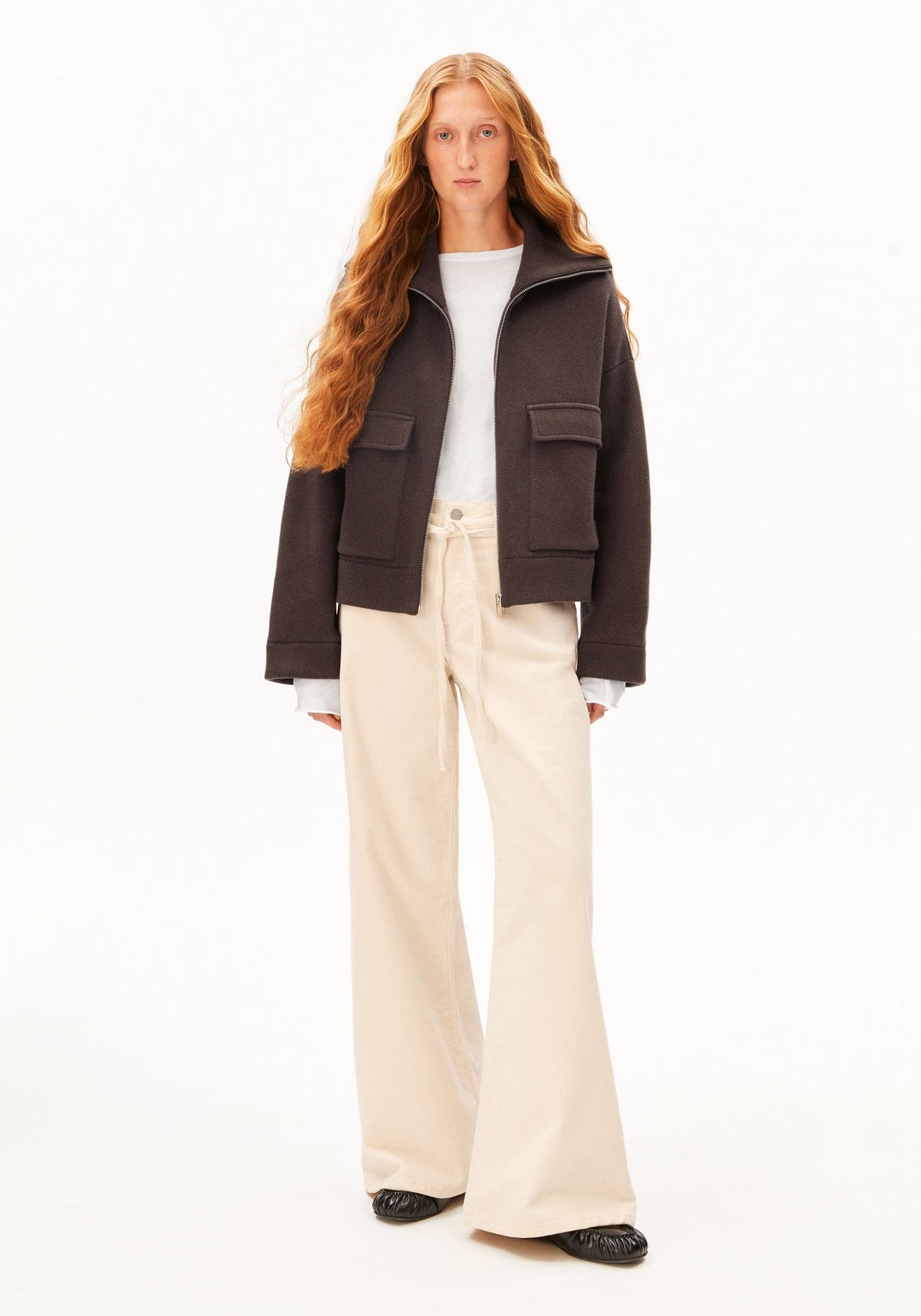 Cotton-Wool Knit Jacket - Claystone