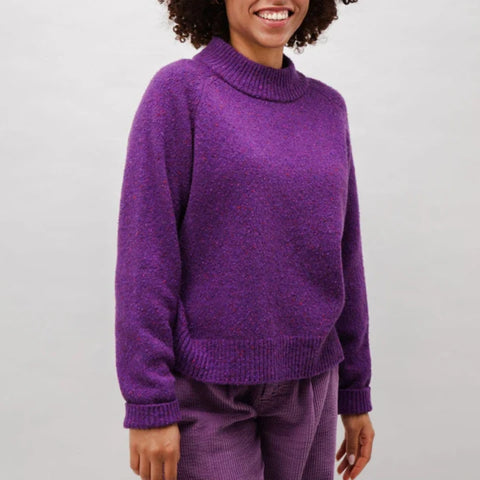 Perkins Raglan Wool Sweater - Orchid