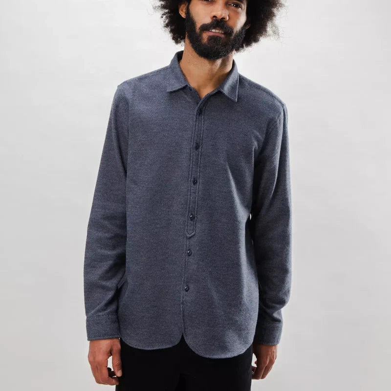 Mouline Flannel Overshirt - Dark Grey