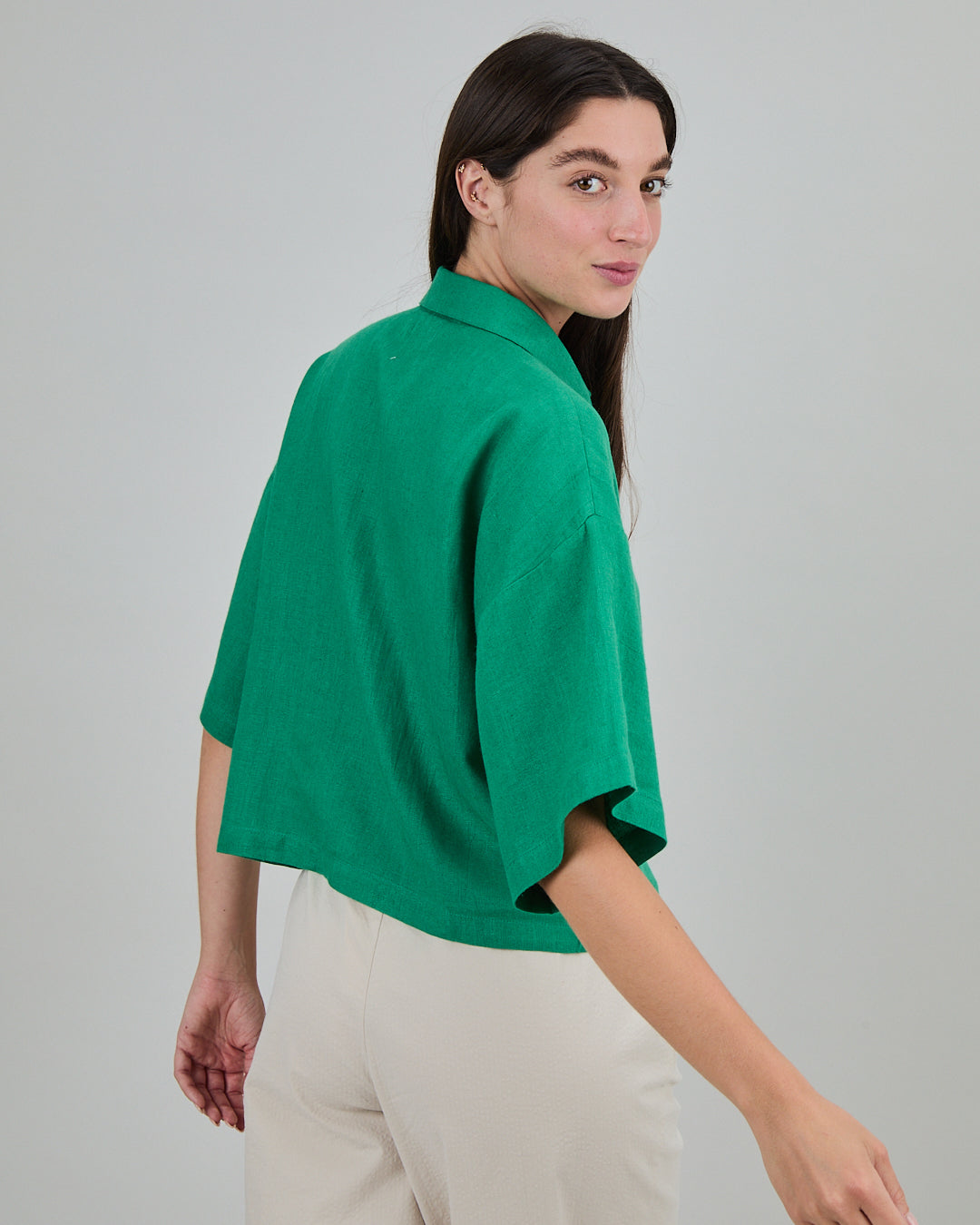 Boxy Squared Blouse - Green