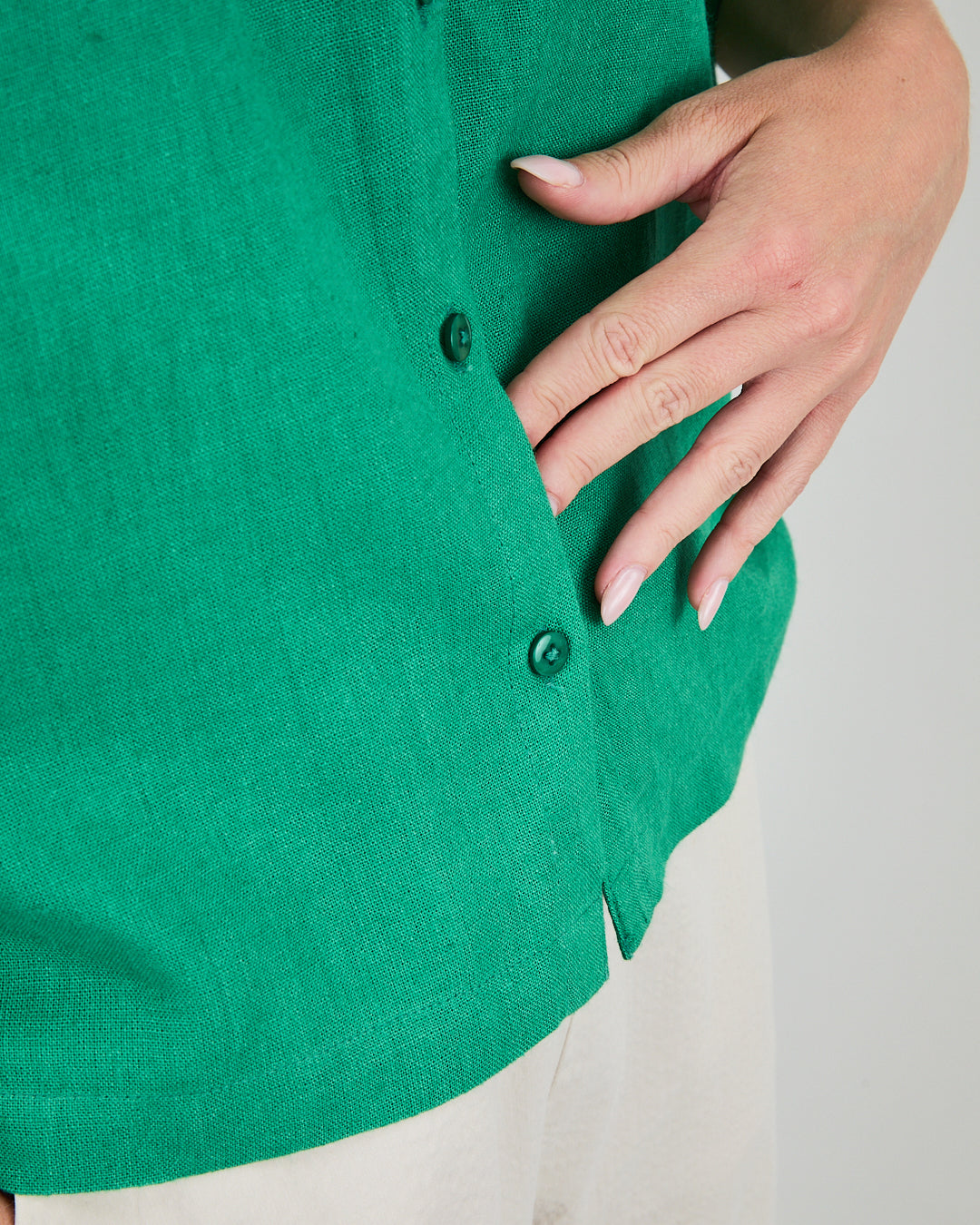 Boxy Squared Blouse - Green