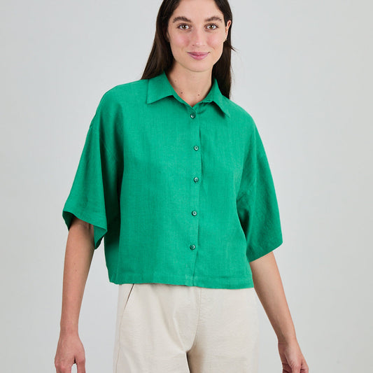 Boxy Squared Blouse - Green
