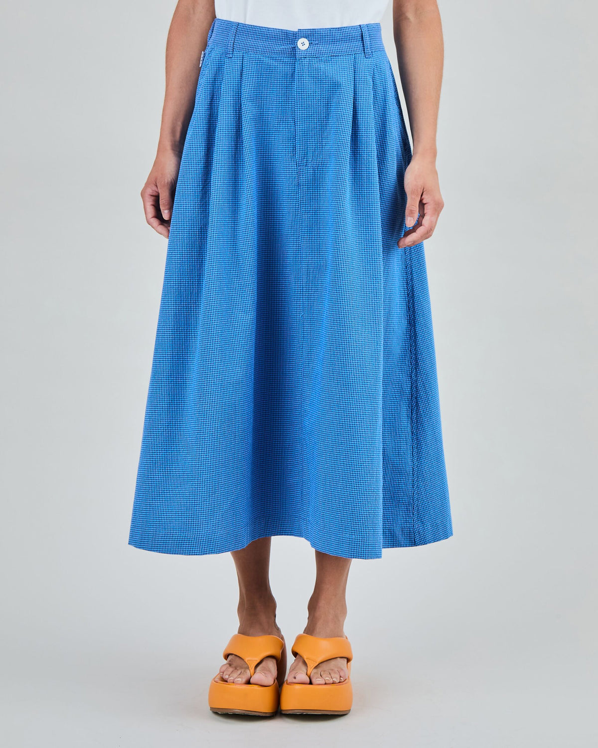 Midi Skirt - Blue Vichy