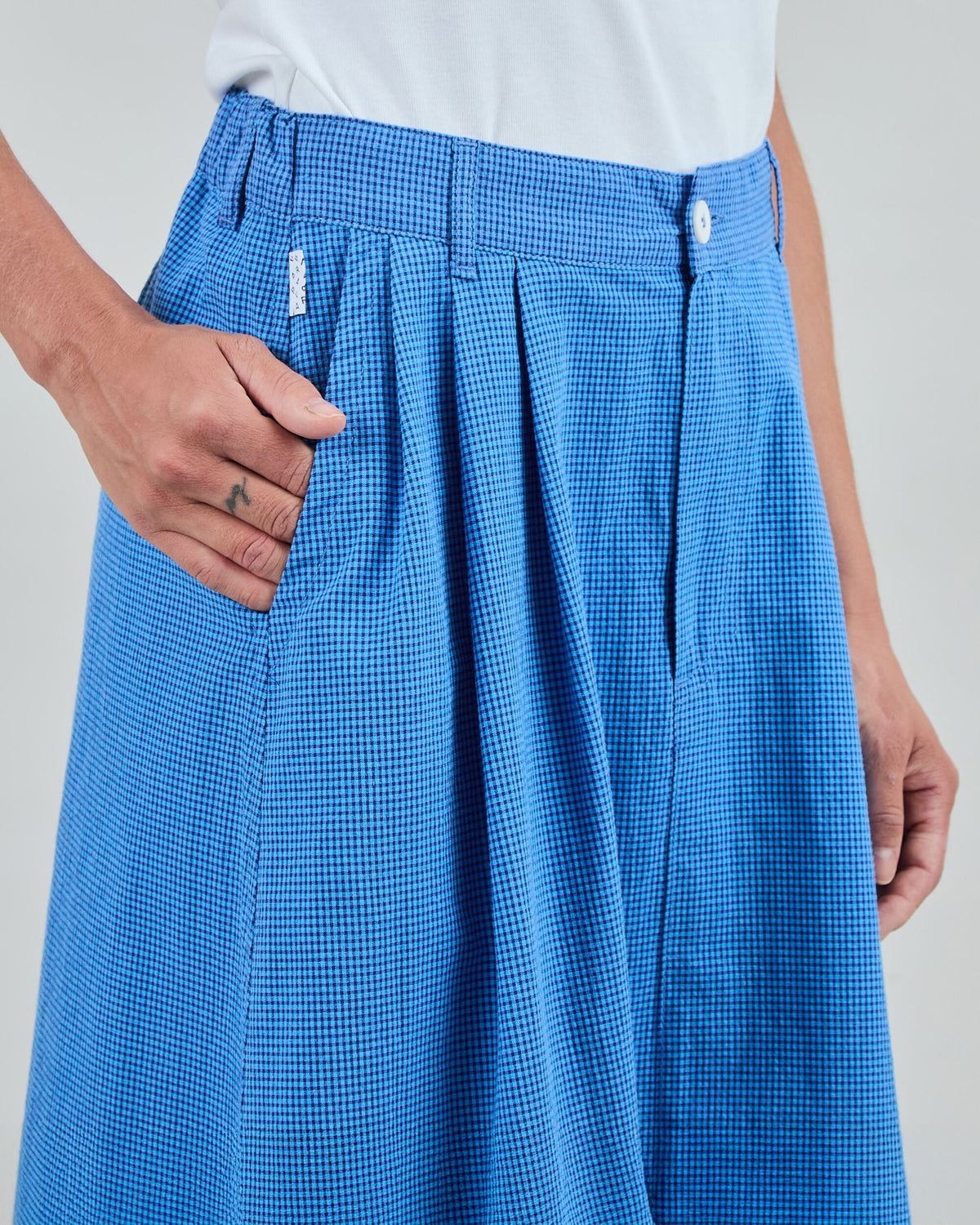 Midi Skirt - Blue Vichy