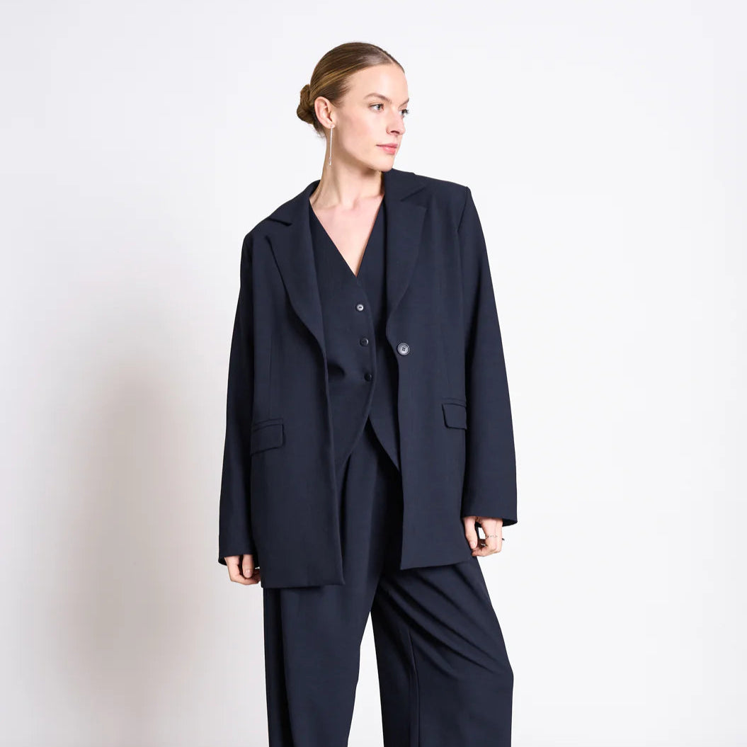 Jels Slitted Oversized Blazer - Nightfall