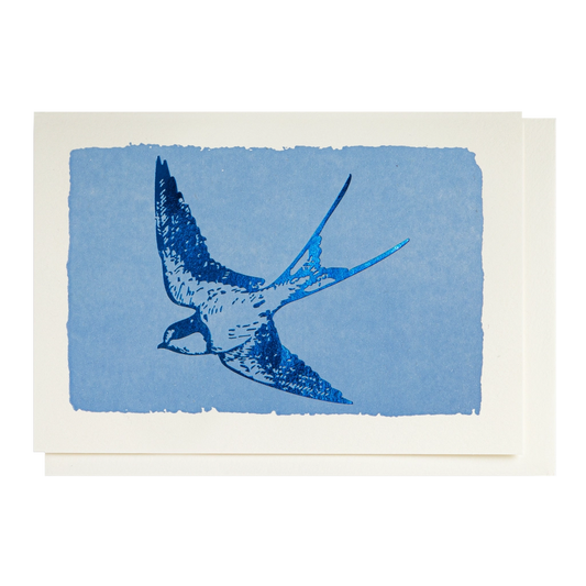 Archivist Gallery Notelet - Blue Foil Swallow