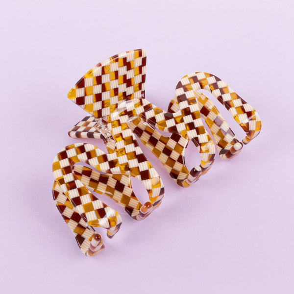 Hair Clip Large - Chessboard