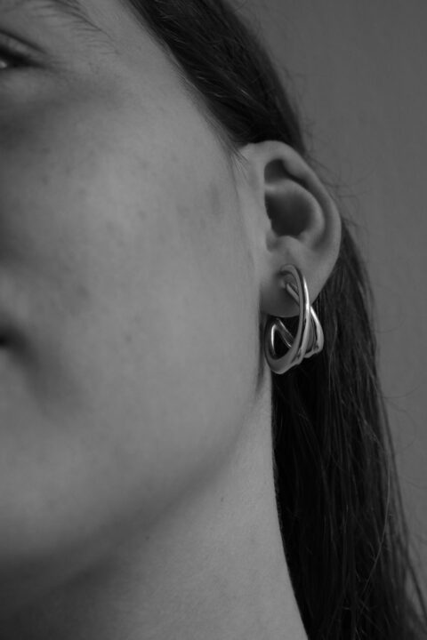 Bandhu Cutted Earrings - Silver