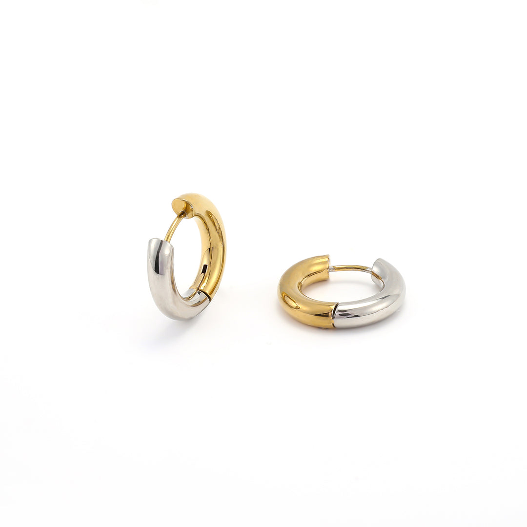 Lyn Duo Hoop Earrings - Gold & Silver