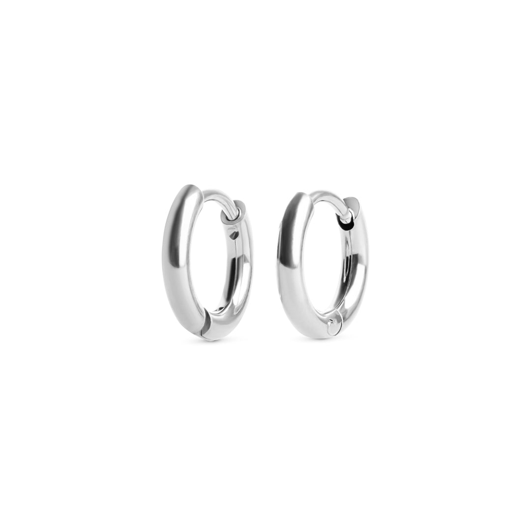 Kaja Huggie Hoop Earrings - Silver