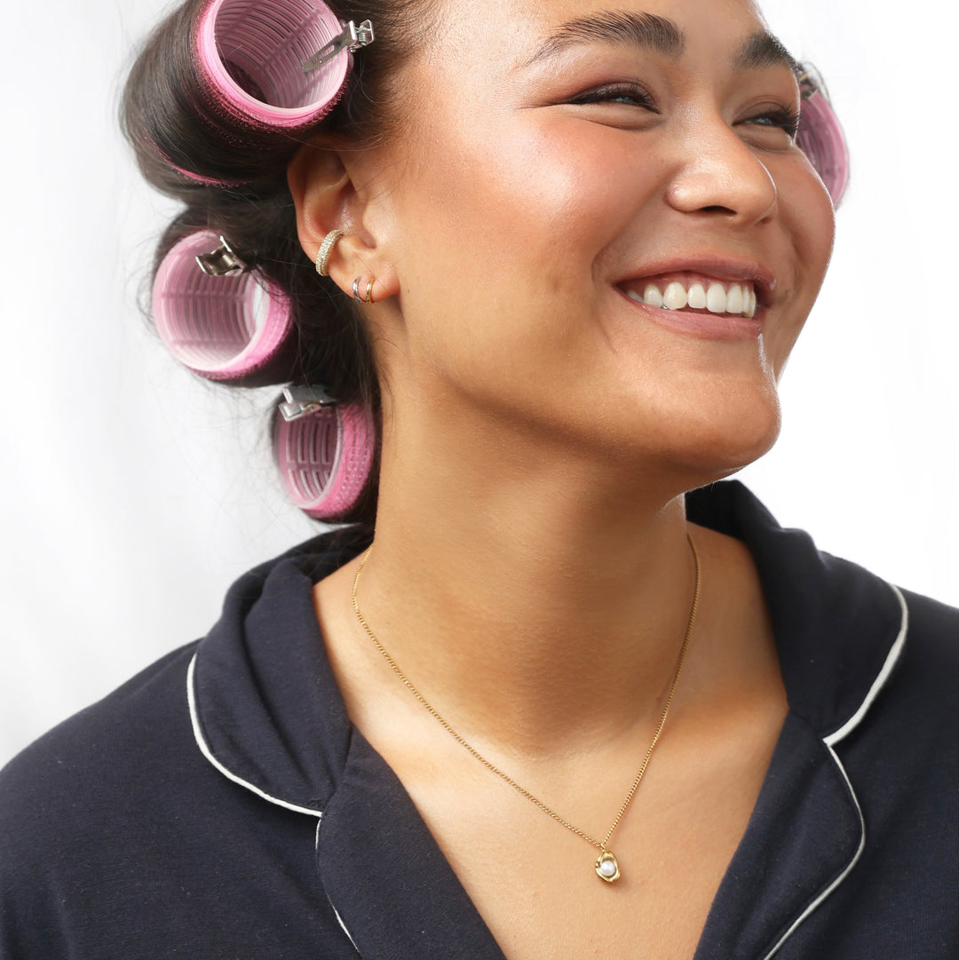 Kaja Huggie Hoop Earrings - Silver