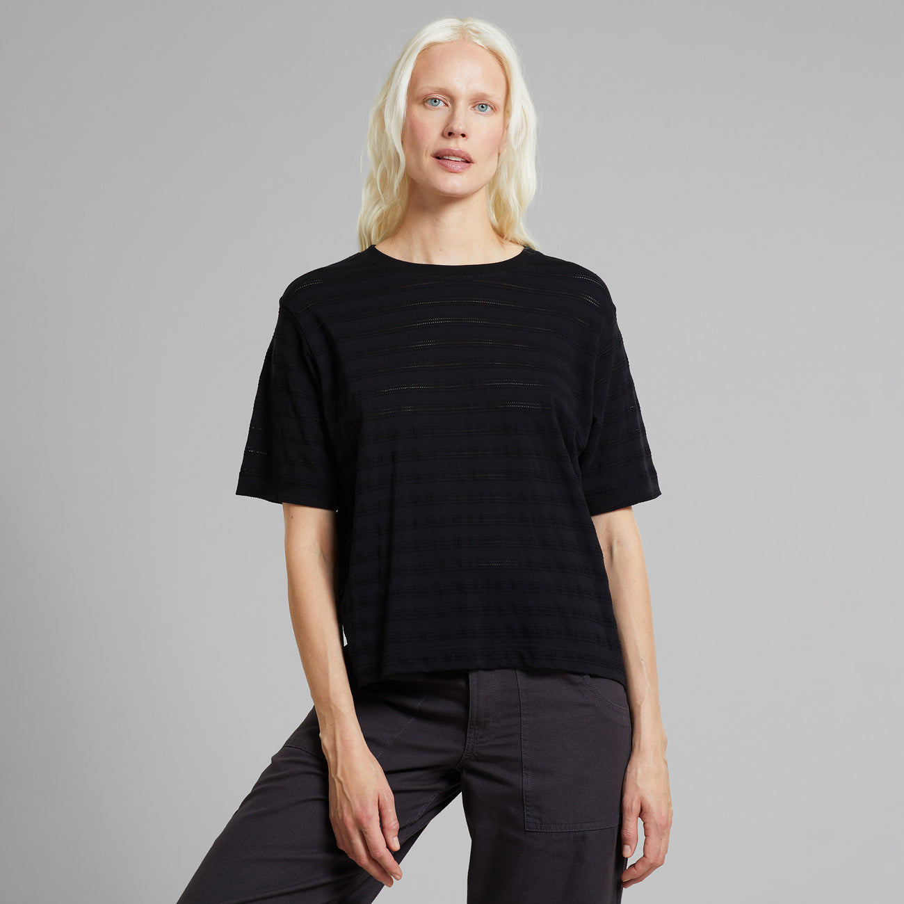 LAST ONES in M - Vadstena Lace T-shirt - Black