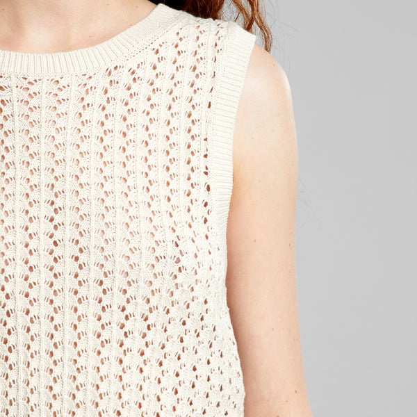Oskarshamn Crochet Top - Vanilla White