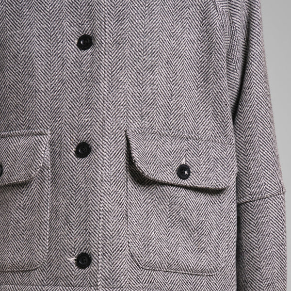 LAST ONE in M - Nabben Wool Jacket - Herringbone Black