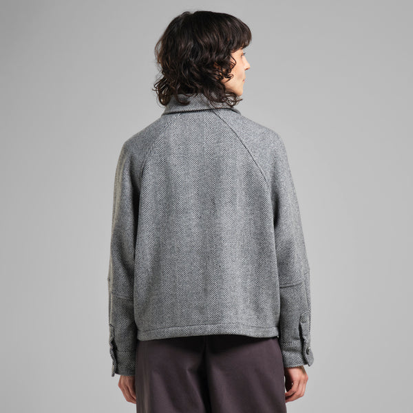 LAST ONE in M - Nabben Wool Jacket - Herringbone Black