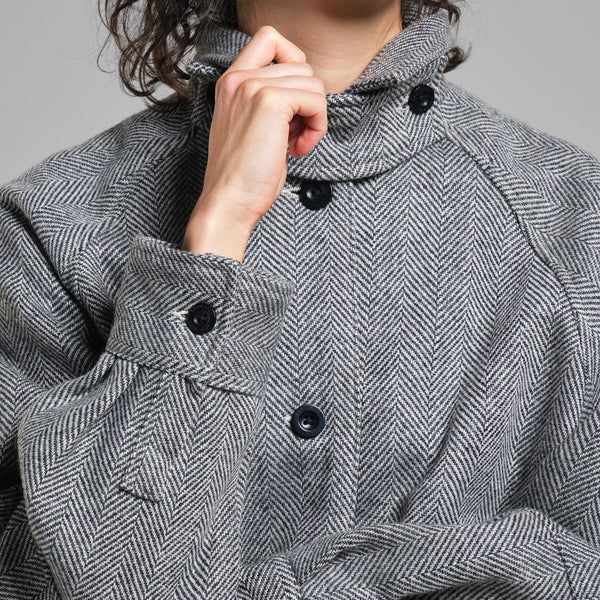 LAST ONE in M - Nabben Wool Jacket - Herringbone Black