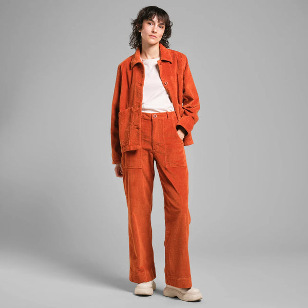 LAST ONE in XS - Vara Corduroy Workwear Pants - Cinnamon Orange