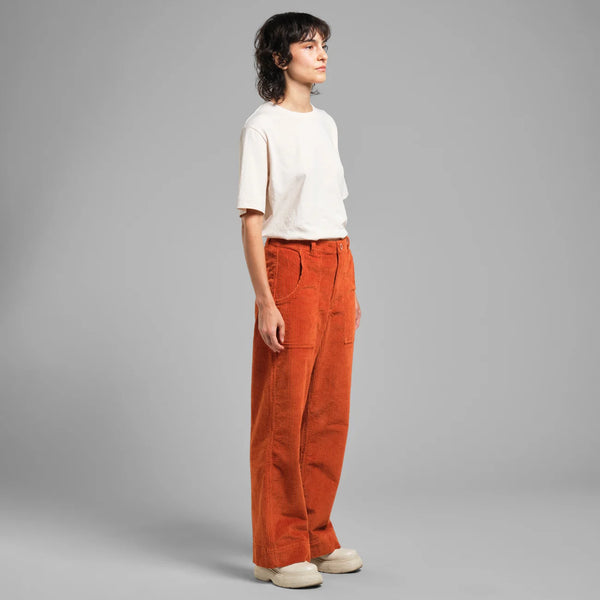 LAST ONE in XS - Vara Corduroy Workwear Pants - Cinnamon Orange