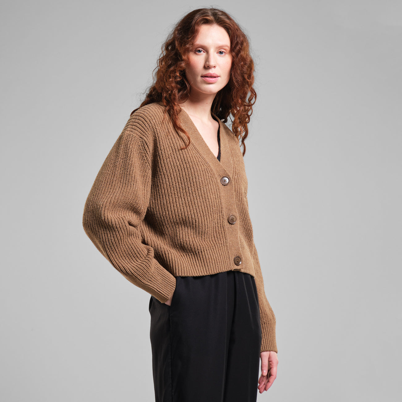 LAST ONE in L - Kanan Cardigan - Camel Brown