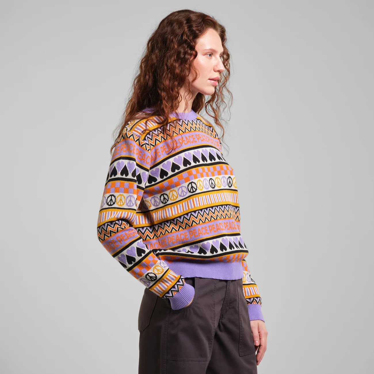 LAST ONE in S - Arendal Peace Sweater - Purple
