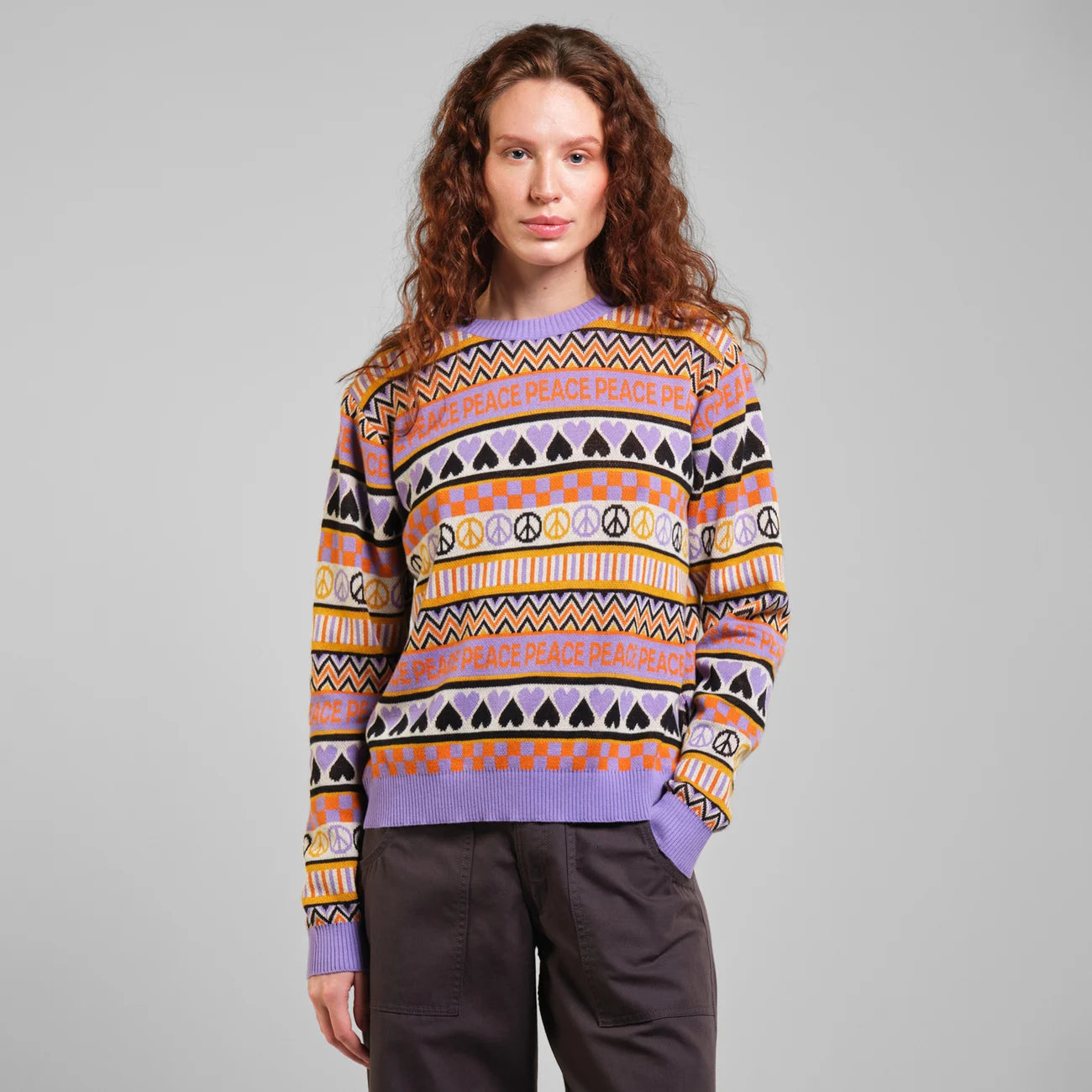 LAST ONE in S - Arendal Peace Sweater - Purple