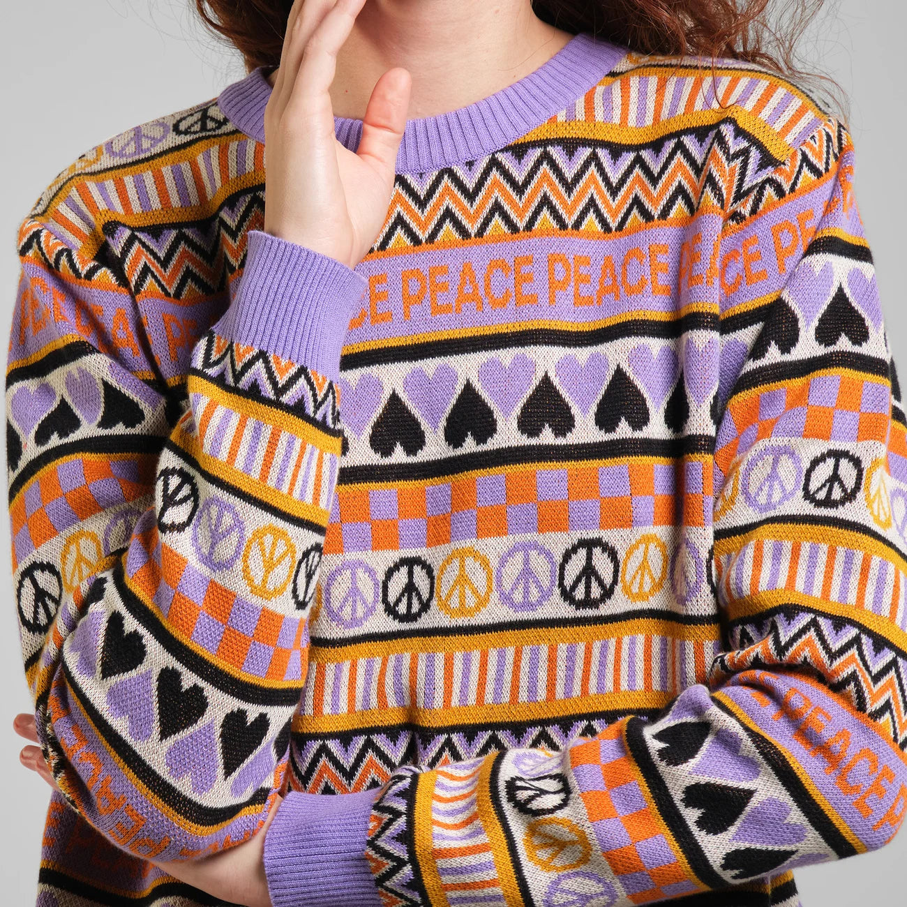 LAST ONE in S - Arendal Peace Sweater - Purple